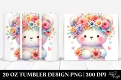 Cartoon Bear Flower Tumbler Product Image 1
