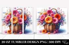 Vibrant Colorful Watercolor Basket | 20 Oz Tumbler Product Image 1