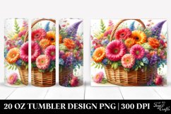 Vibrant Gerbera Basket Tumbler | 20 Oz Tumbler Product Image 1