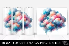 Colorful Watercolor Cloud | 20 oz Tumbler Product Image 1