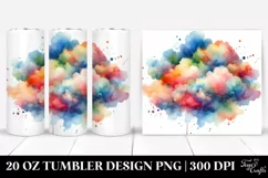 Colorful Watercolor Cloud | 20 oz Tumbler Product Image 1