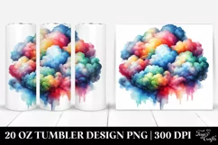 Colorful Watercolor Cloud | 20 oz Tumbler Product Image 1