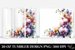 Watercolor Floral Frame,Orchid Whimsical Cute Baby Duck | 20 Product Image 1