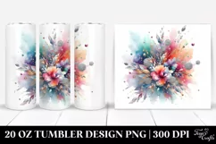 Colorful Watercolor Splash with Silver Foil and Stains | 20 Product Image 1