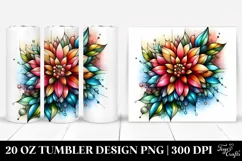 20 Oz Tumbler Sublimation | Colorful Glossy Stained Clipart Product Image 1