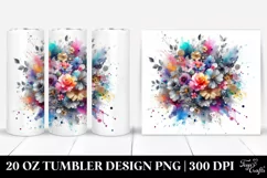 Colorful Watercolor Splash with Silver Foil and Stains | 20 Product Image 1