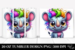 Colorful Funny Baby Rhino | 20 Oz Tumbler Product Image 1