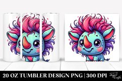 Colorful Funny Baby Rhino | 20 Oz Tumbler Product Image 1