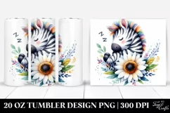 Colorful Zebra Flower Tumbler Product Image 1