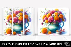 20 Oz Tumbler Sublimation | Vibrant Colorful Watercolor Vase Product Image 1