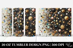 Colorful Black Glittery Background | 20 Oz Tumbler Product Image 1