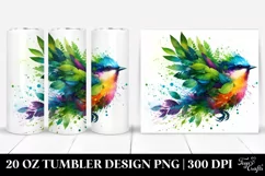Vibrant Abstract Bird. 20 Oz Tumbler Design Product Image 1