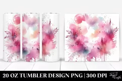 Colorful Pinkish Watercolor Background with Drips | 20 oz Product Image 1