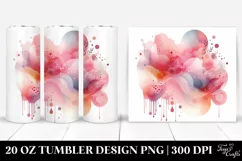 Colorful Pinkish Watercolor Background with Drips | 20 oz Product Image 1