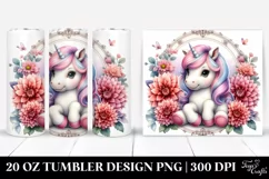 Cute Unicorn Dahlia Tumbler Product Image 1