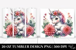 Cute Unicorn Dahlia Tumbler Product Image 1
