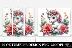 Cute Unicorn Dahlia Tumbler Product Image 1