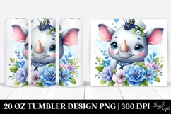 Cute Baby Rhino Sailor Tumbler Product Image 1