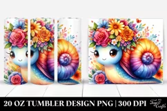 Cartoon-Style Vibrant Snail with Flower Crown, High-Res 20 Product Image 1
