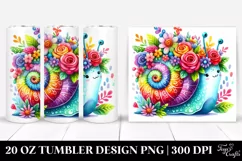 Cartoon-Style Cute Snail with Flower Crown, 20 Oz Tumbler Product Image 1