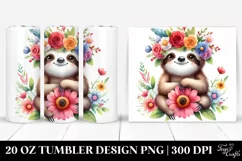 Vibrant Sloth on Flower | 20 oz Tumbler Product Image 1