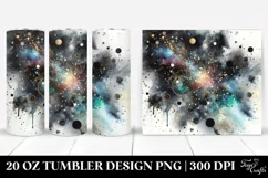 Colorful Black Watercolor Gliterry Texture | 20 Oz Tumbler Product Image 1