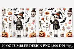 Halloween Clipart with Skeleton, Transparent 20 Oz Tumbler Product Image 1