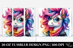 Funny Unicorn Playing Clipart, High-Res 20 Oz Tumbler Product Image 1