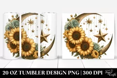 Vintage Half Moon Clipart, High-Res 20 Oz Tumbler Product Image 1