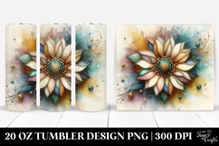 Abstract Pastel Sunflower made of , Transparent 20 Oz Product Image 1