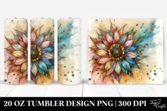 Abstract Pastel Sunflower made of , Transparent 20 Oz Product Image 1