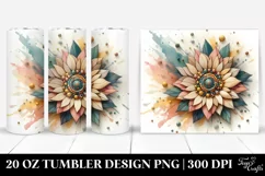 Abstract Pastel Sunflower made of , Transparent 20 Oz Product Image 1