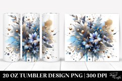 Shiny Watercolor Lobelia. 20 Oz Tumbler Design Product Image 1