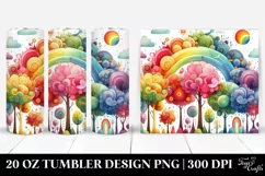 Colorful Flowers, Rainbow Trees | 20 oz Tumbler Product Image 1