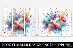 Colorful Watercolor Particles and Splash | 20 oz Tumbler Product Image 1