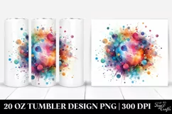 Colorful Watercolor Particles and Splash | 20 oz Tumbler Product Image 1