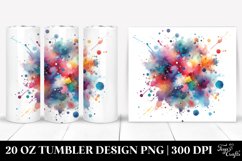 Colorful Watercolor Particles and Splash | 20 oz Tumbler Product Image 1