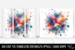 Colorful Watercolor Particles and Splash | 20 oz Tumbler Product Image 1
