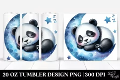 Colorful Baby Panda on Moon | 20 oz Tumbler Product Image 1