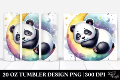 Colorful Baby Panda on Moon | 20 oz Tumbler Product Image 1