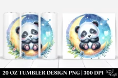 Colorful Baby Panda on Moon | 20 oz Tumbler Product Image 1