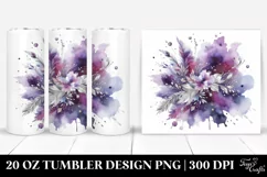 Colorful Purple Watercolor Splash with Silver Foil | 20 oz Product Image 1