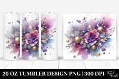 Colorful Purple Watercolor Splash with Silver Foil | 20 oz Product Image 1