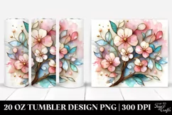 Abstract Pastel Cherry Blossom made of , Transparent 20 Oz Product Image 1