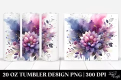 Colorful Purple Watercolor Splash with Silver Foil | 20 oz Product Image 1