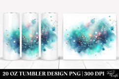 Colorful Cyan Watercolor Particles Texture | 20 Oz Tumbler Product Image 1