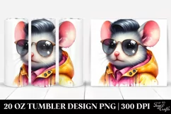 Cute Baby Mouse Posing with Cool Haircut, High-Res 20 Oz Product Image 1