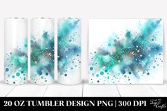 Colorful Cyan Watercolor Particles Texture | 20 Oz Tumbler Product Image 1