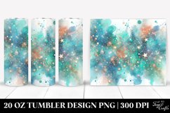 Colorful Cyan Watercolor Particles Texture | 20 Oz Tumbler Product Image 1