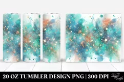 Colorful Cyan Watercolor Particles Texture | 20 Oz Tumbler Product Image 1